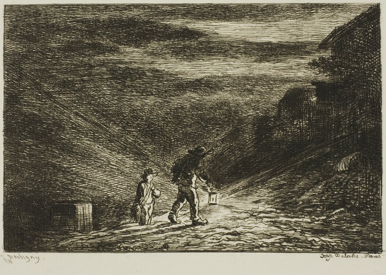 Sökandet efter ett värdshus av Charles Francois Daubigny