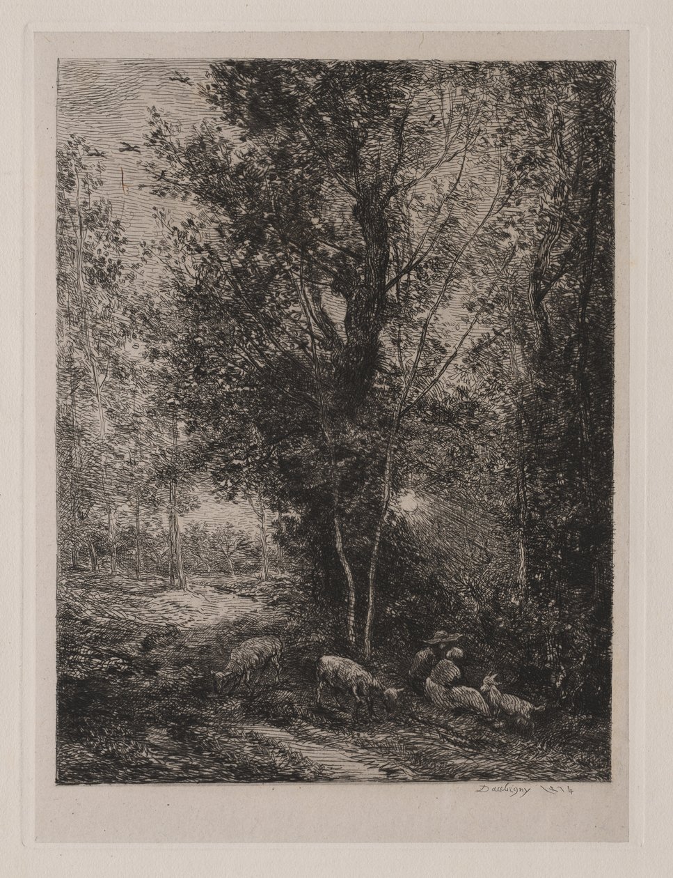 Herden och herdinnan, 1874. av Charles Francois Daubigny