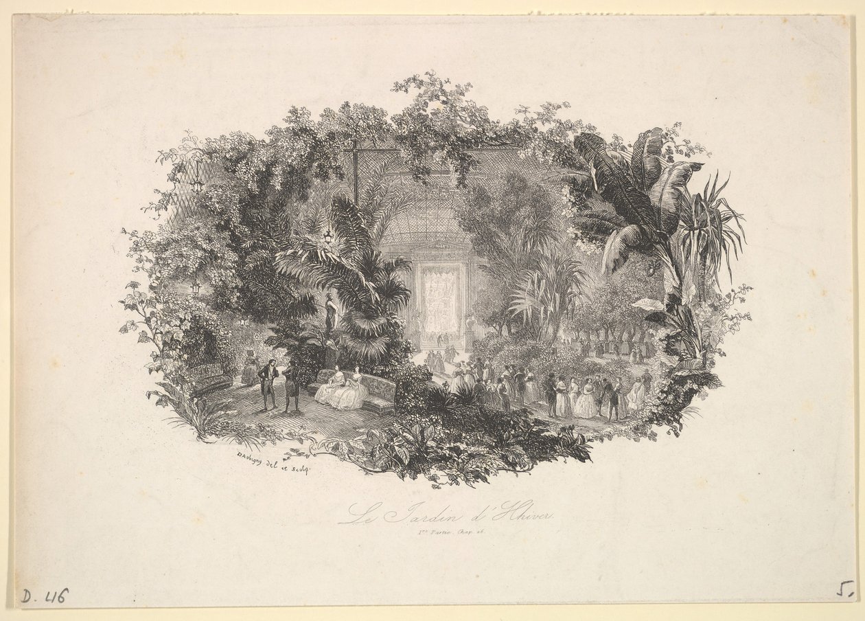 Vinterträdgården, 1843. av Charles Francois Daubigny
