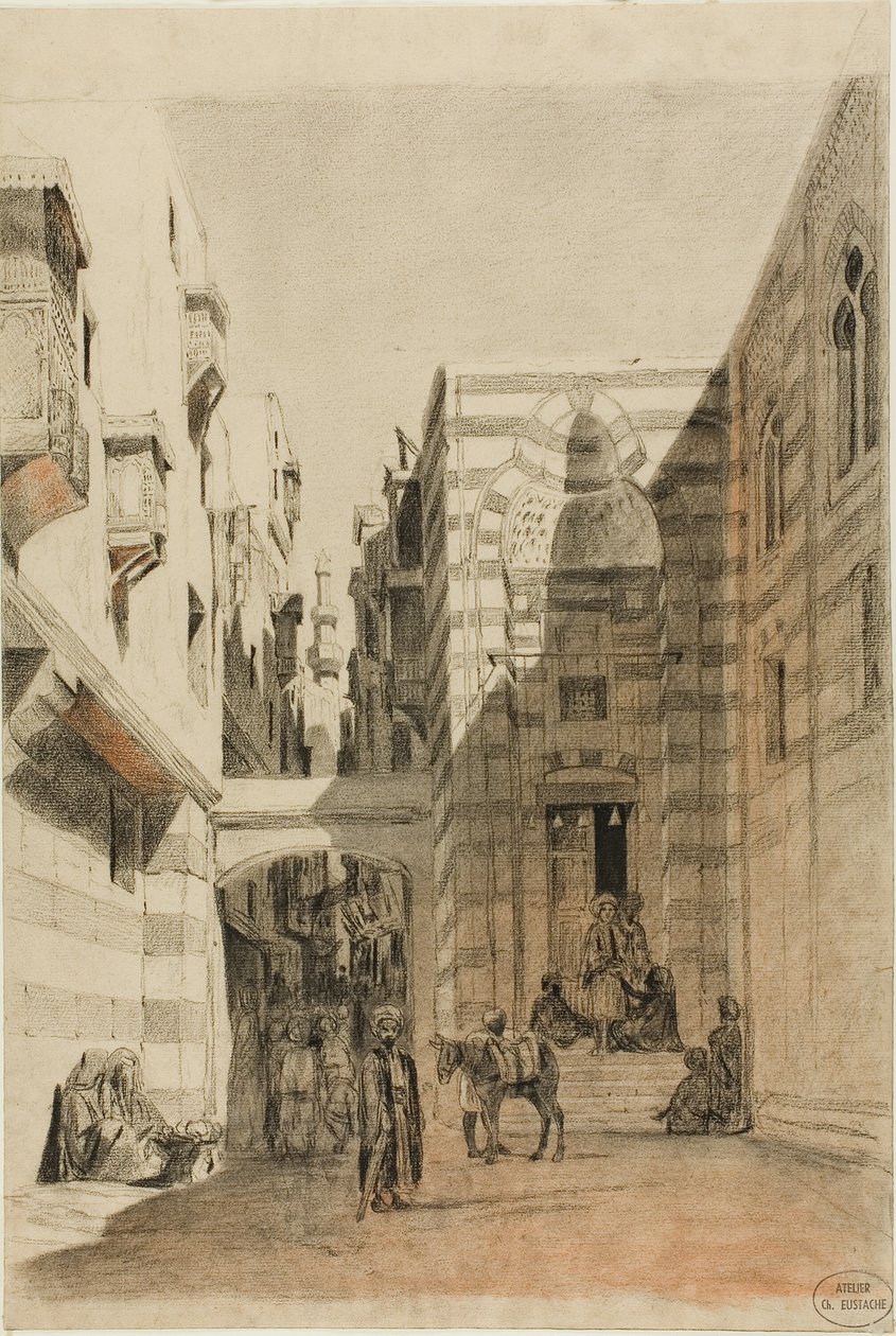Egyptisk gatubild av Charles Francois Eustache
