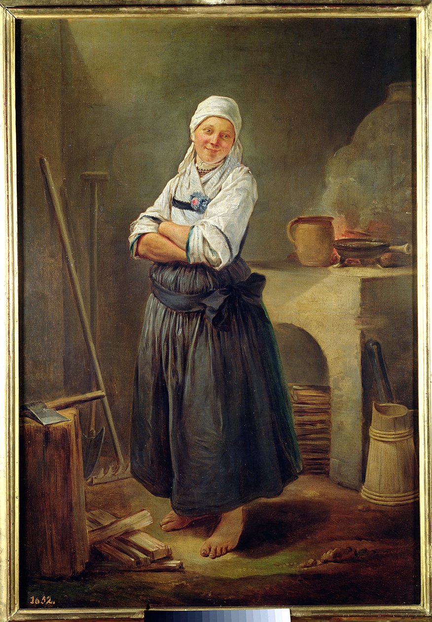 En saxisk bybo i sitt kök av Charles Francois Hutin