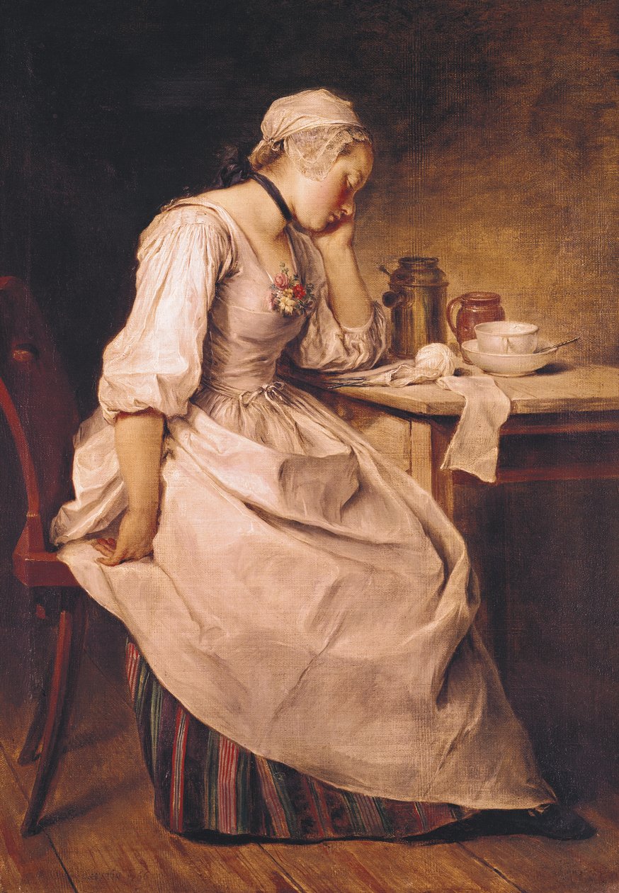 Ung kvinna som sover av Charles Francois Hutin