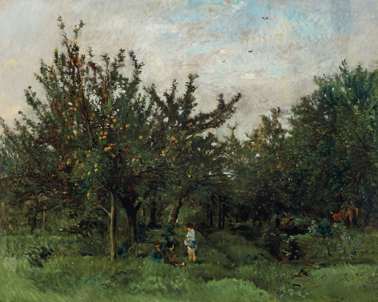 En äppelodling av Charles Francois Daubigny