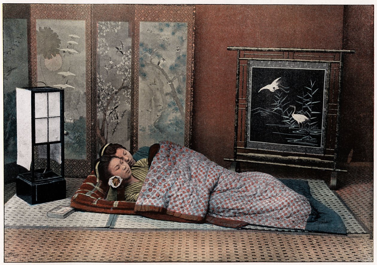 Ett sovrum i Japan, c1890 av Charles Gillot