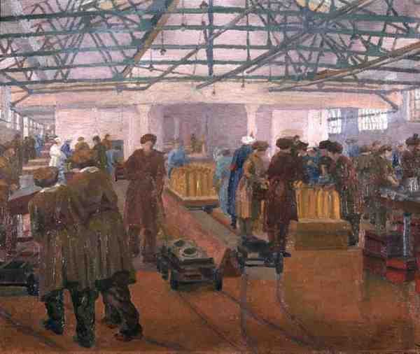 Munitions Factory (olja på duk) av Charles Ginner