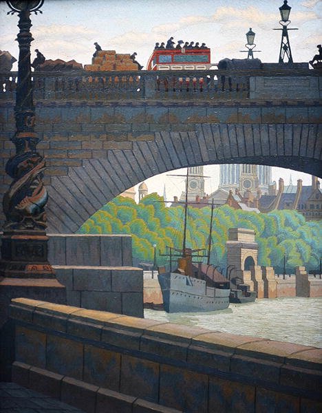Old Waterloo Bridge (olja) av Charles Ginner