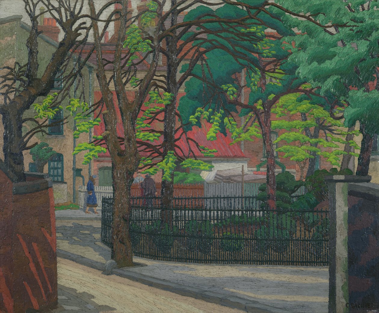 Pond Square, Highgate av Charles Ginner