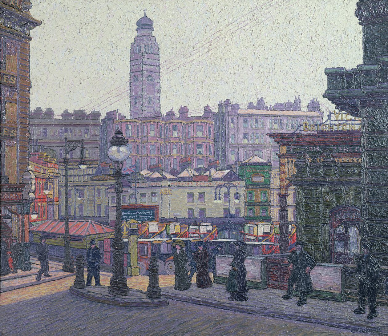 Sunlit Square, Victoria Station av Charles Ginner