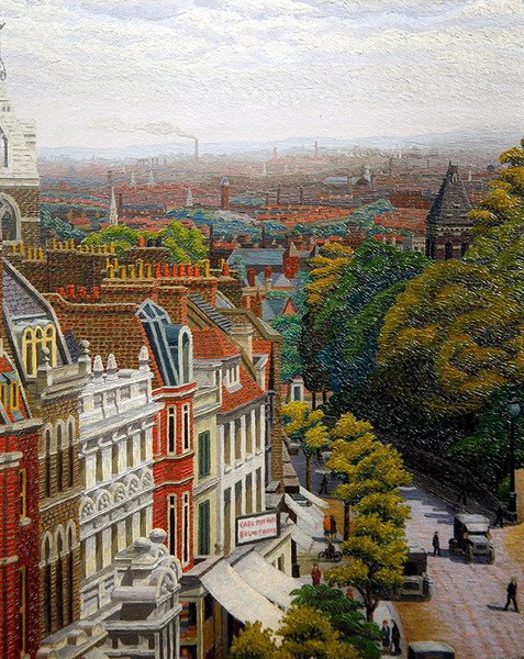 Utsikt över London (olja ombord) av Charles Ginner