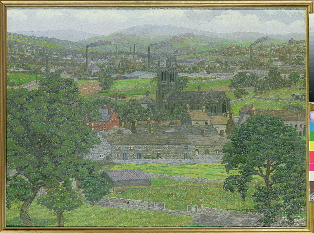 Yeadon Church, nära Leeds av Charles Ginner