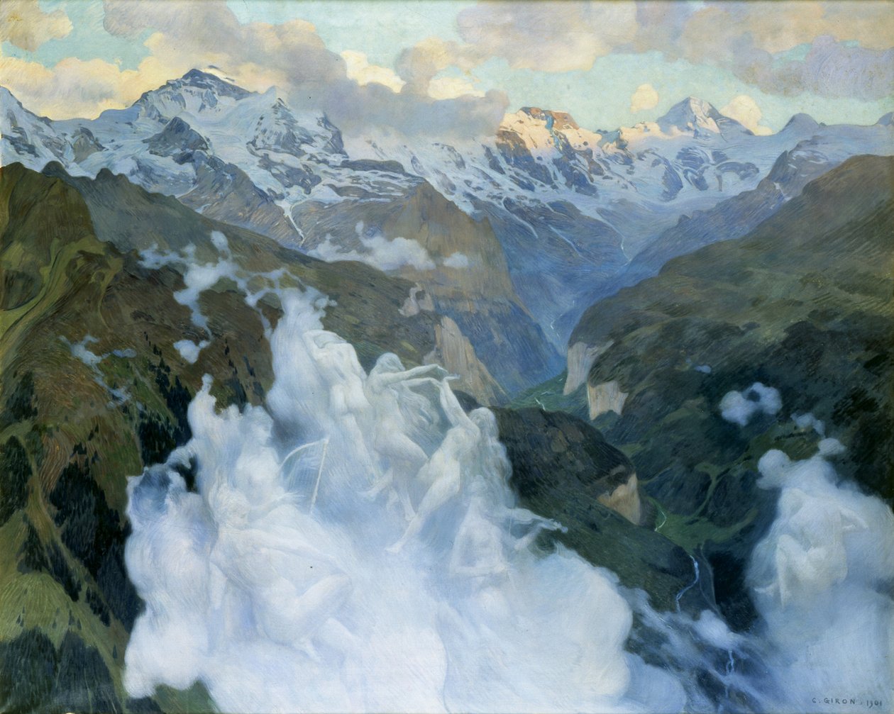 Moln Lauterbrunnen Valley, 1901. av Charles Giron