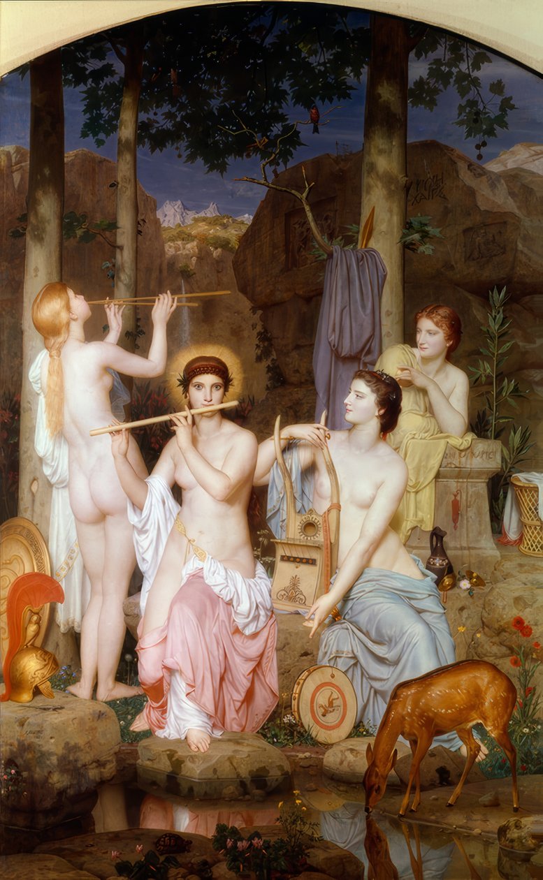 Minerva och gracerna av Charles Gleyre