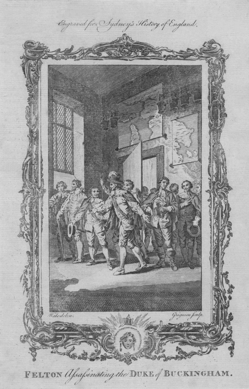 Felton mördar hertigen av Buckingham, 1773. av Charles Grignion