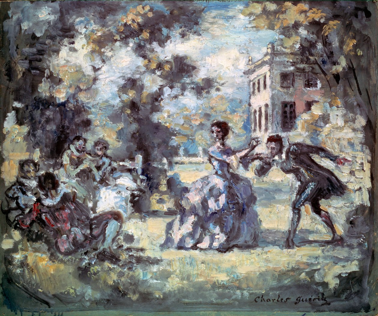 Amorös scen, c1908 av Charles Guerin