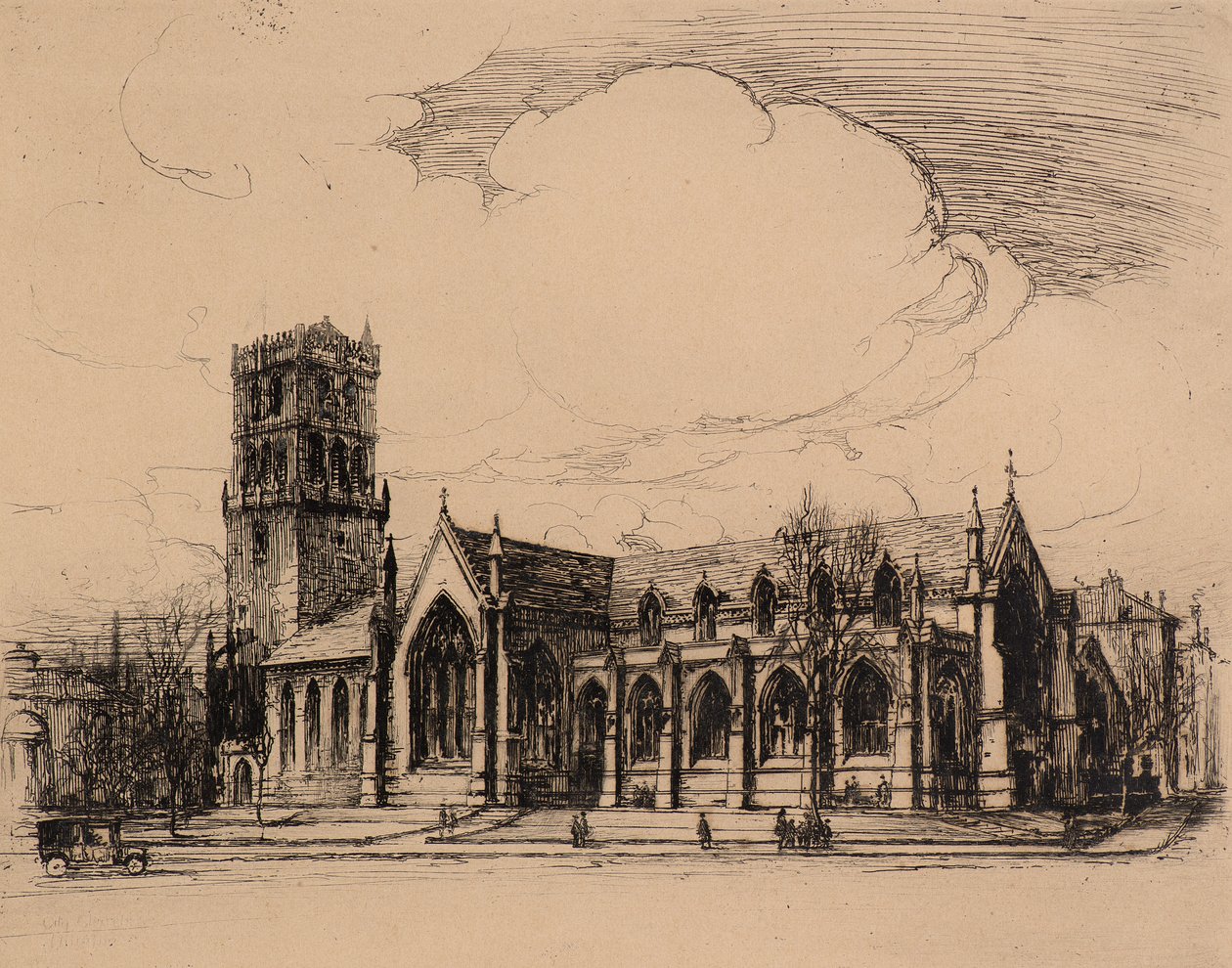 City Churches, Dundee (etsning) av Charles Gustav Louis Phillips
