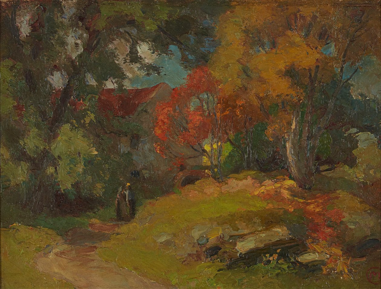 Vattenkvarn, höst (olja på duk) av Charles Hodge Mackie