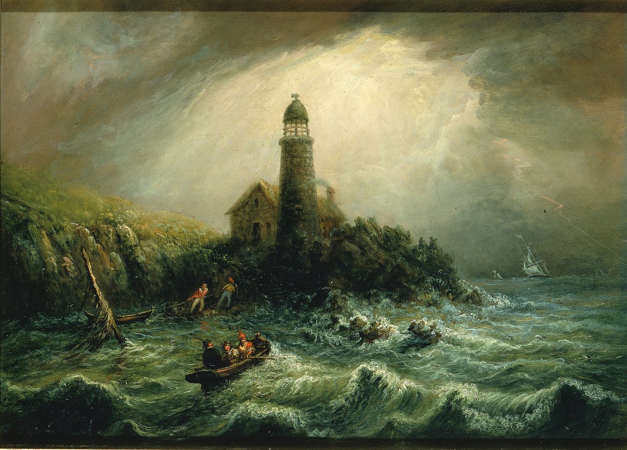 Havsutsikt över Cape Poge Lighthouse av Charles Hubbard