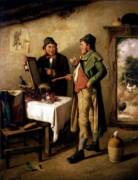Beundrar hans reflektion av Charles Hunt