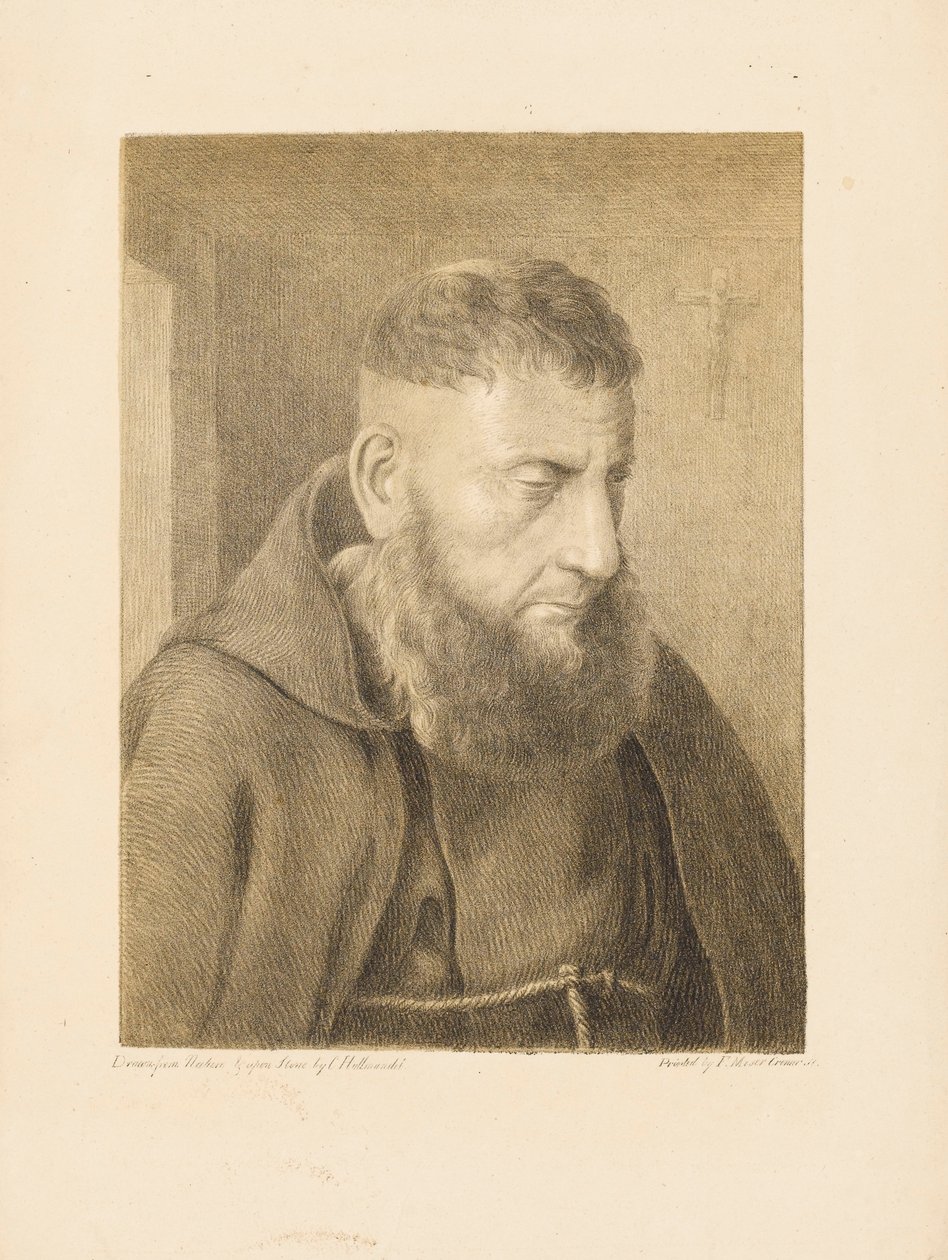 Porträtt av en munk av Charles Joseph Hullmandel