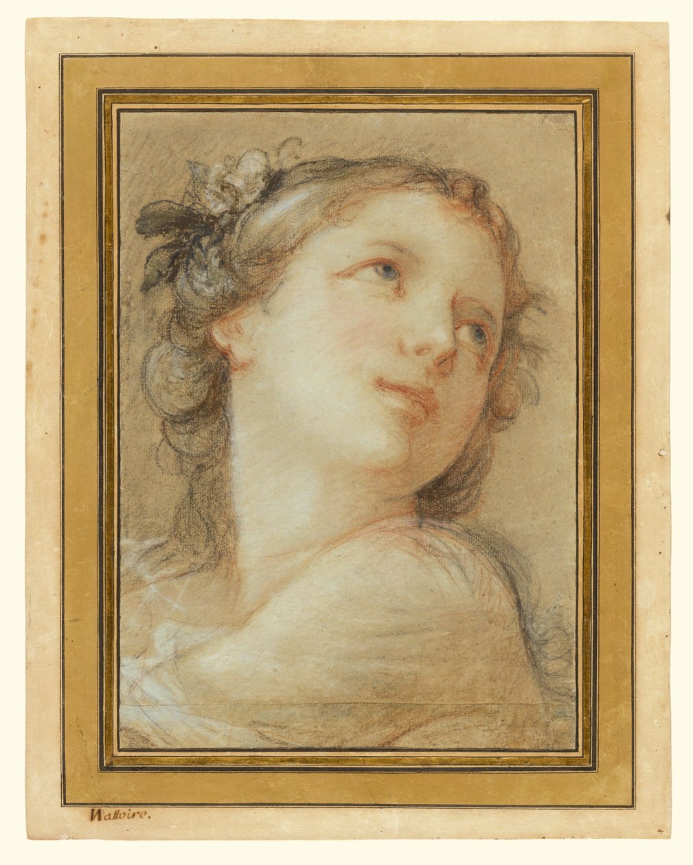 Huvudet på en bacchante av Charles Joseph Natoire
