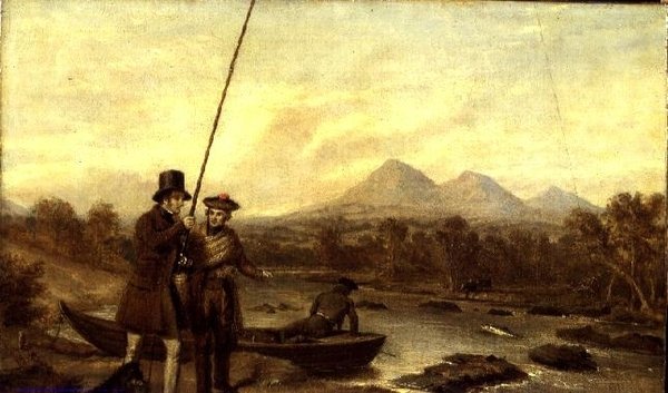 Laxfiske vid Eildon Hill av Charles Landseer