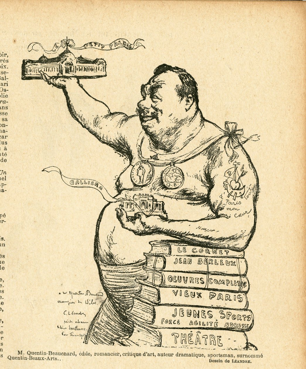 Le Lire, satirisk i svartvitt av Charles Leandre
