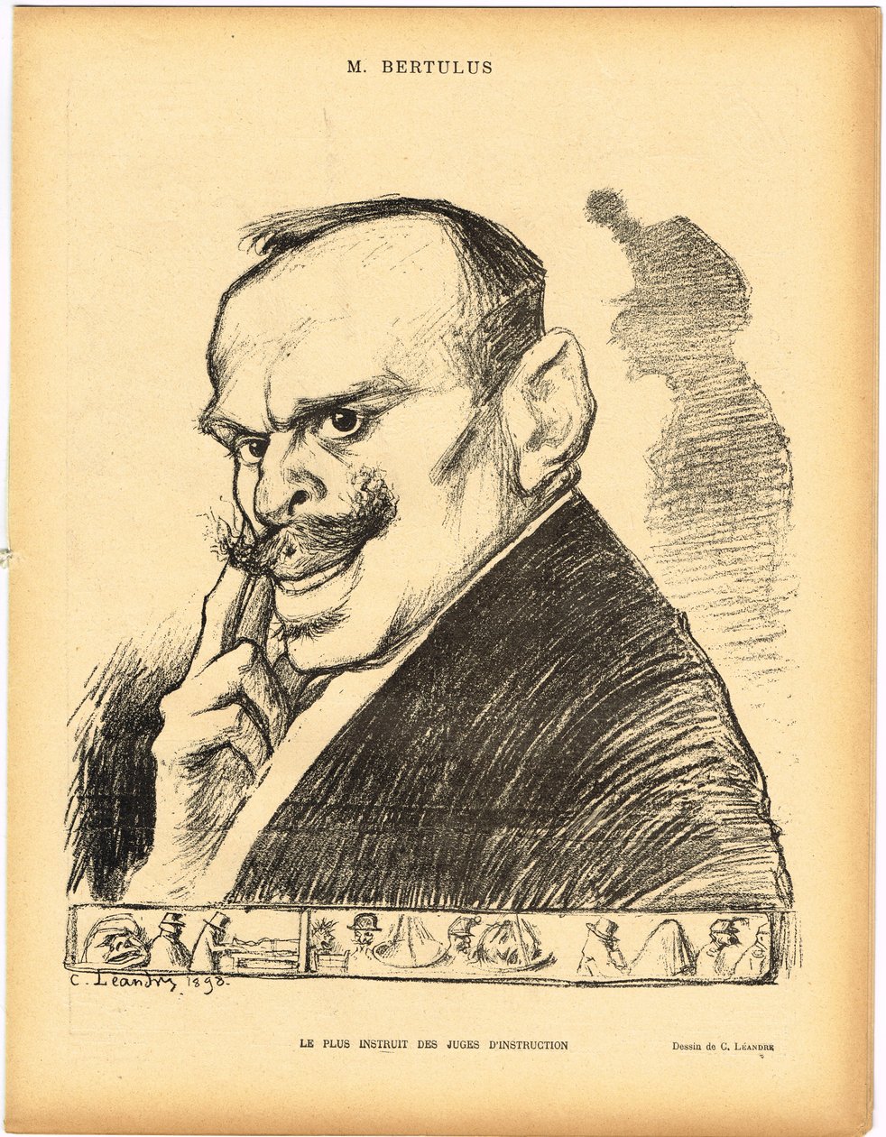 Le Lrire, satirisk i B&W av Charles Leandre