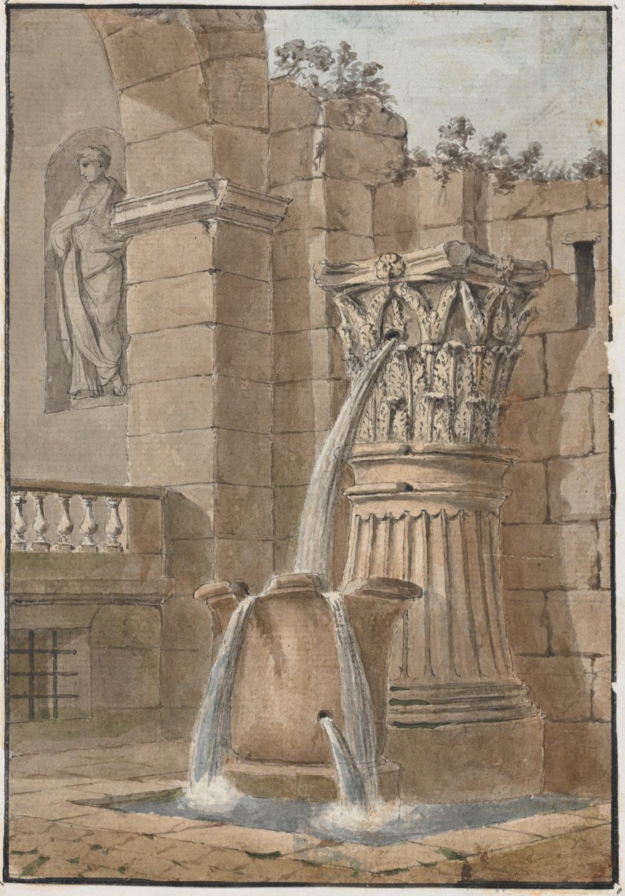 Fontän på en innergård av Charles Louis Clerisseau