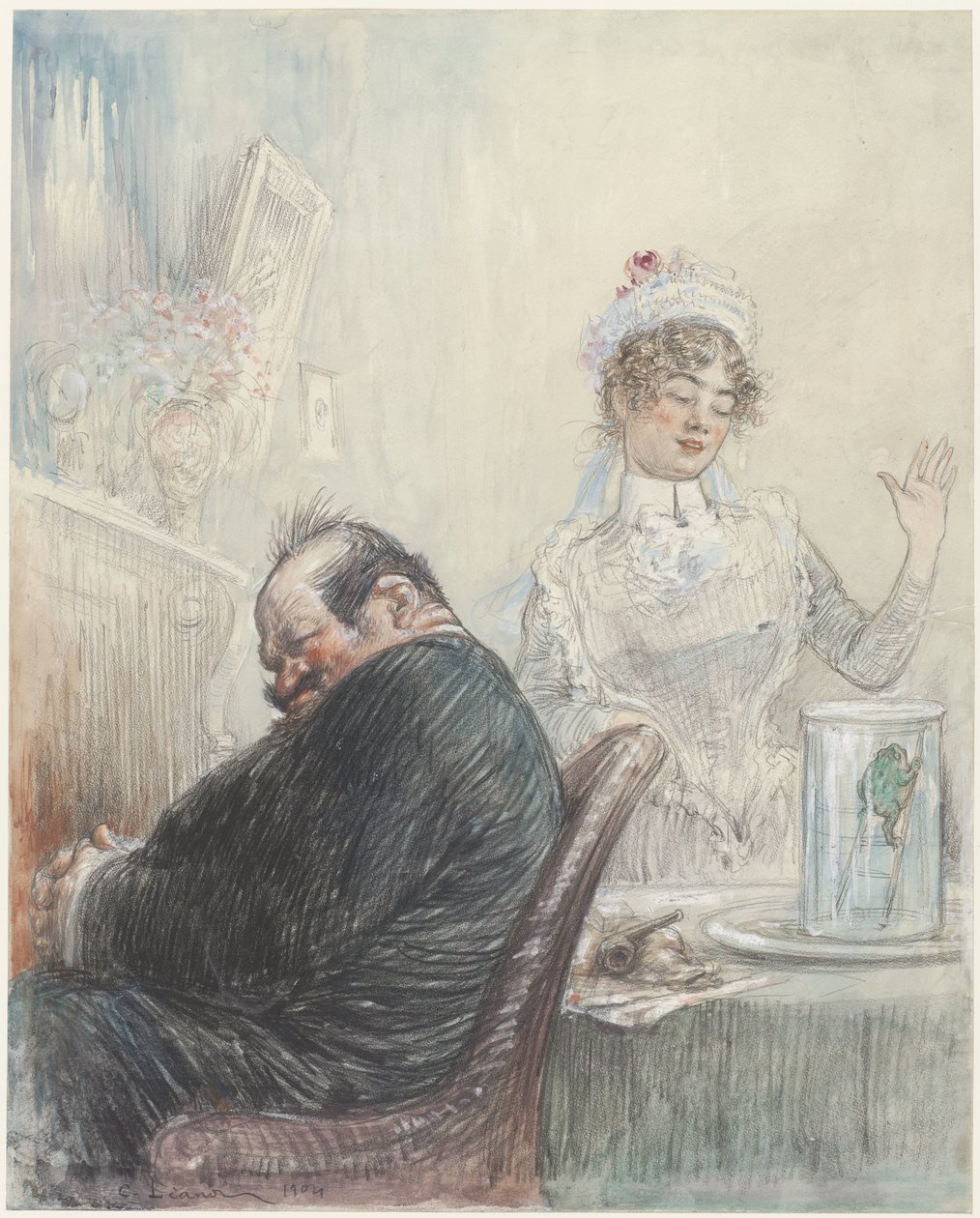 Gubben och grodan av Charles Lucien Leandre