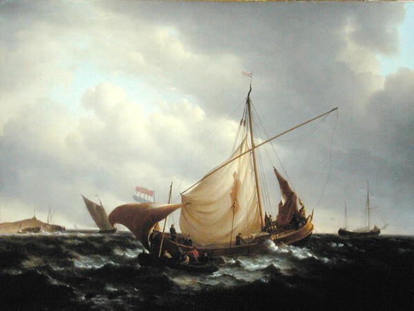 Nederländsk båt som går till sjöss av Charles Martin Powell
