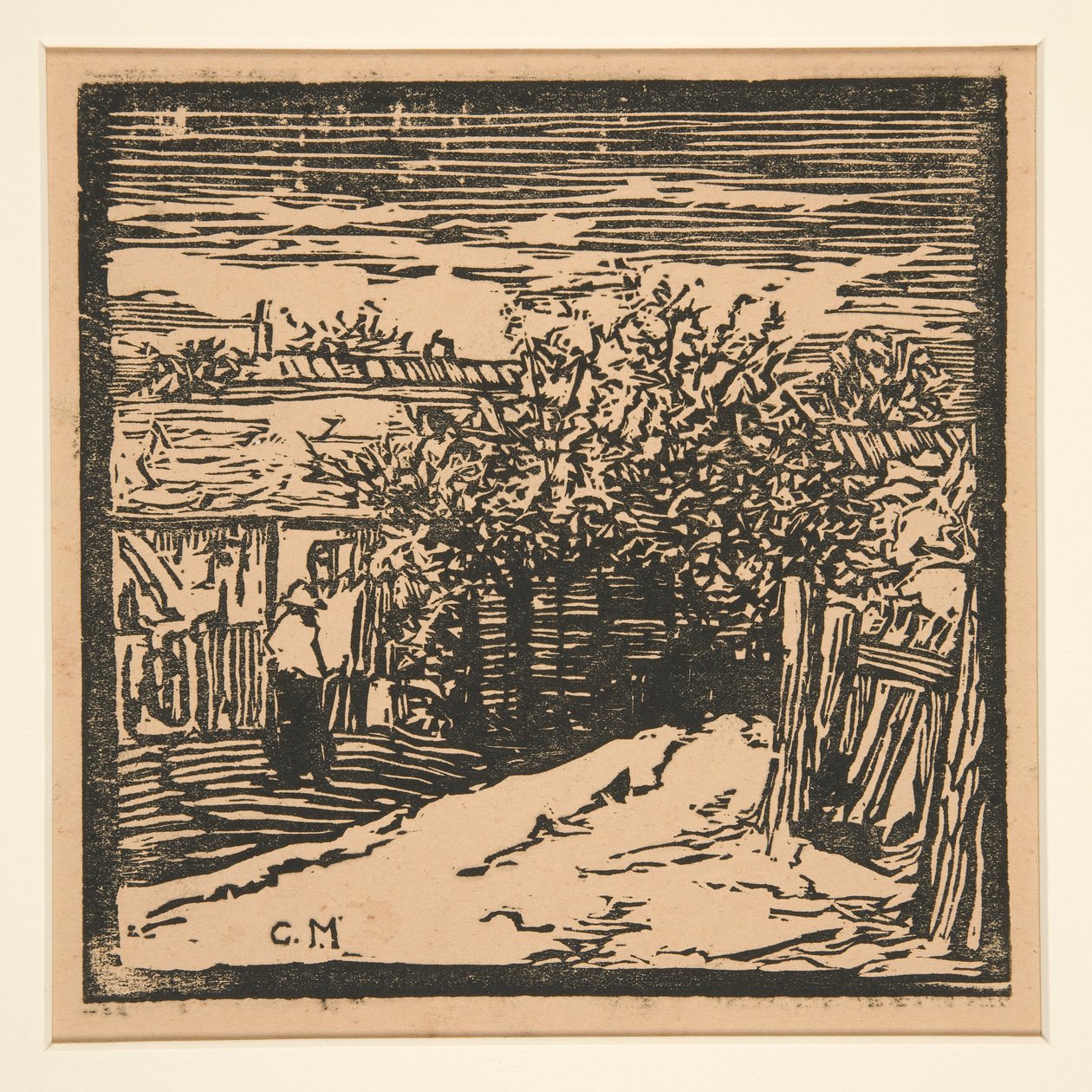 Lantlig innergård av Charles Maurin