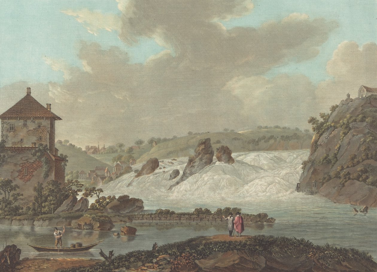 Falls of Schaffhausen, ca. 1784 av Charles Melchior Descourtis