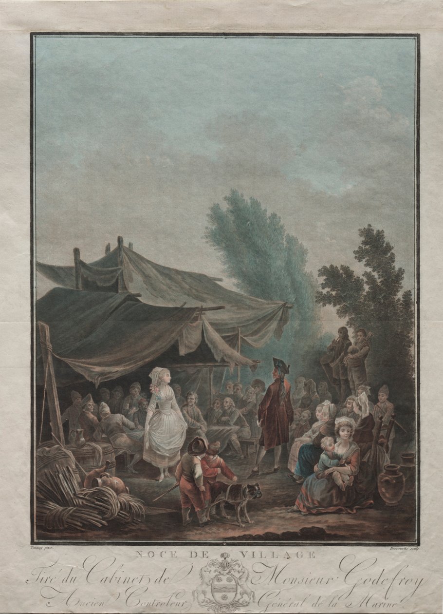 Bybröllop, 1785. av Charles Melchior Descourtis