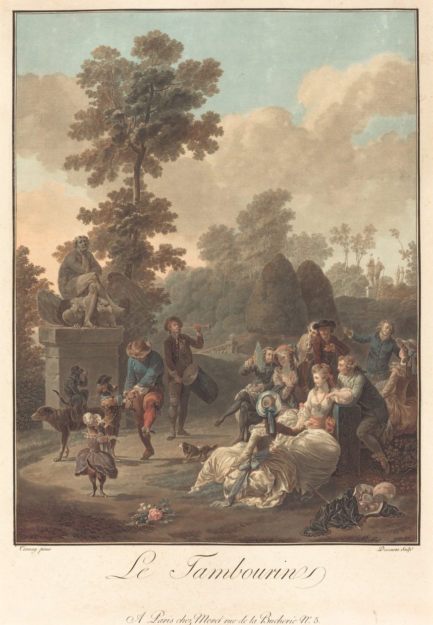 Tamburinen av Charles Melchior Descourtis after Nicolas Antoine Taunay