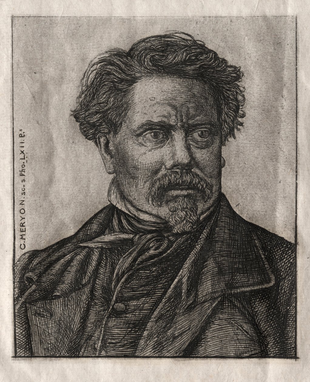 Benjamin Fillon, Bokstävernas man, 1862. av Charles Meryon