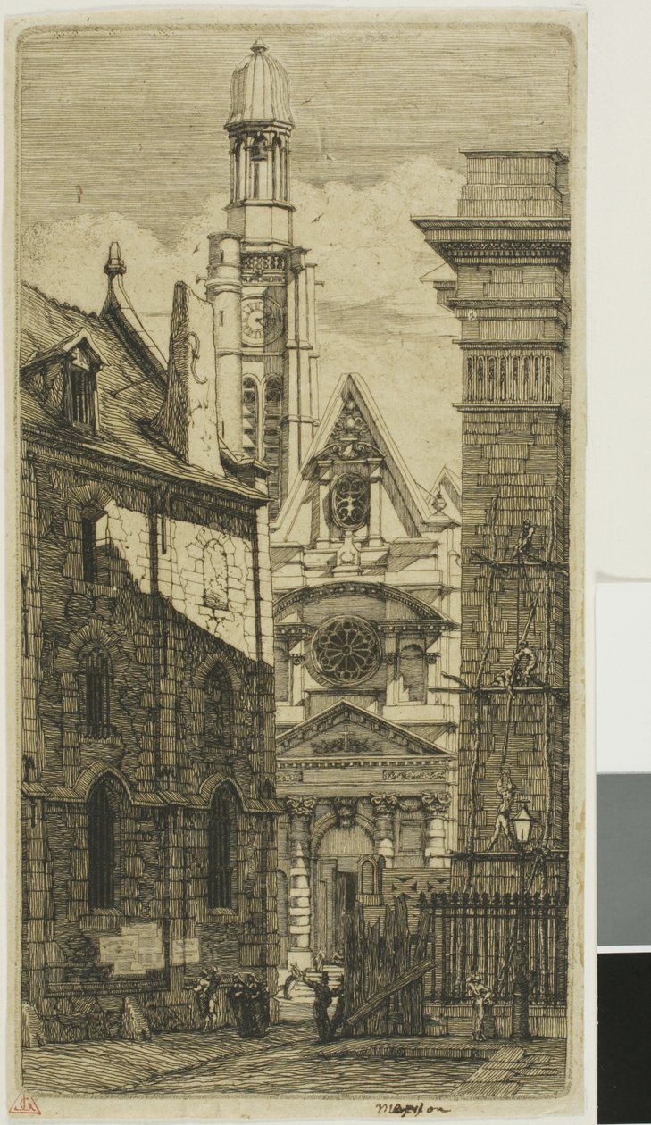 Kyrkan St Etienne du Mont, Paris av Charles Meryon