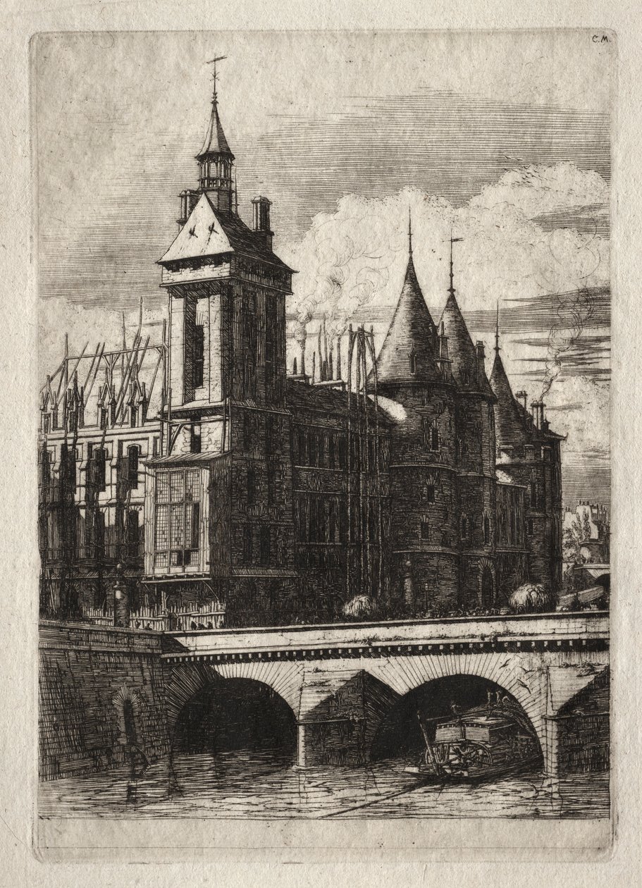 Etsningar av Paris: Klocktornet, 1852. av Charles Meryon