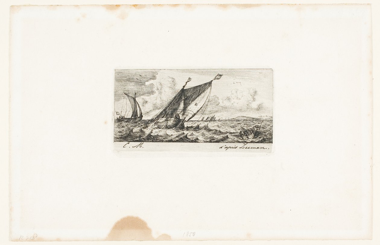 Haarlem-båtar i Amsterdam av Charles Meryon