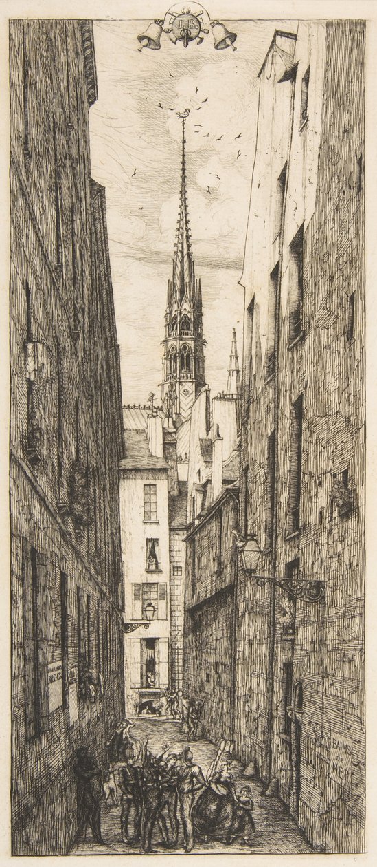 Rue des Chantres, Paris, 1862. av Charles Meryon