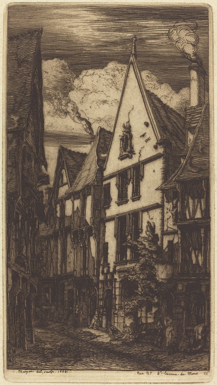 Rue des Toiles i Bourges av Charles Meryon