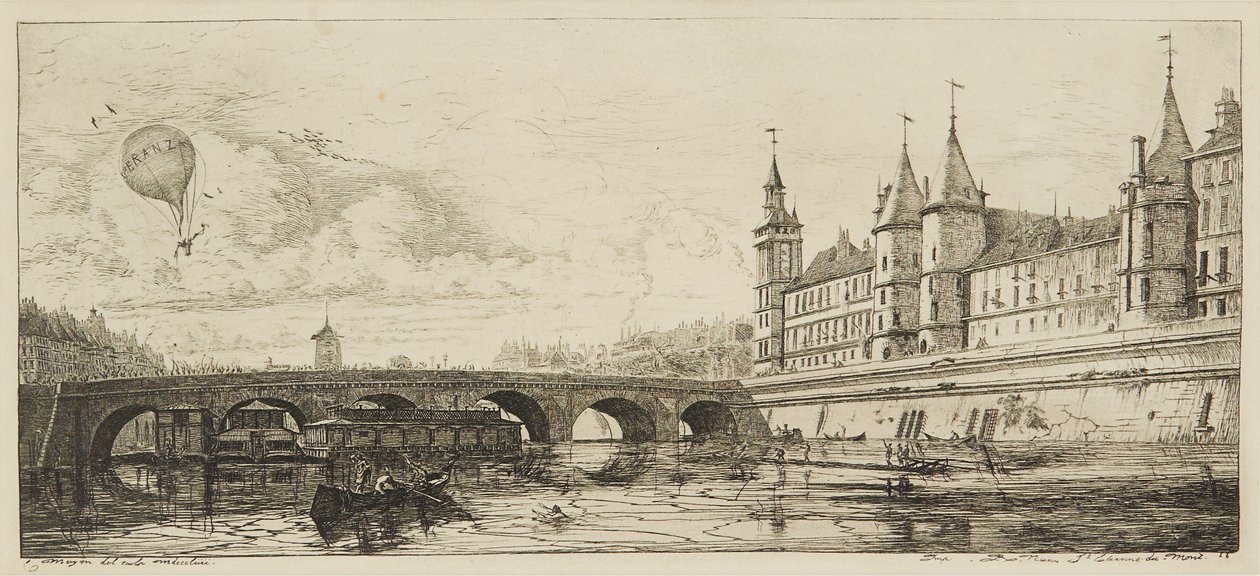 Le Pont-Au-Change (etsning) av Charles Meryon