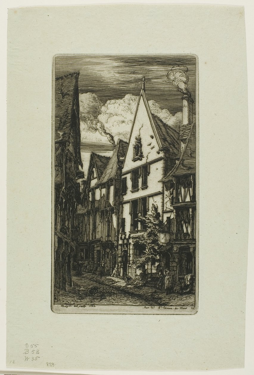 Rue des Toiles, Bourges av Charles Meryon
