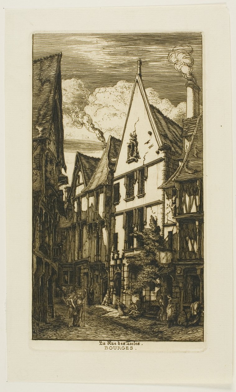 Rue des Toiles, Bourges av Charles Meryon