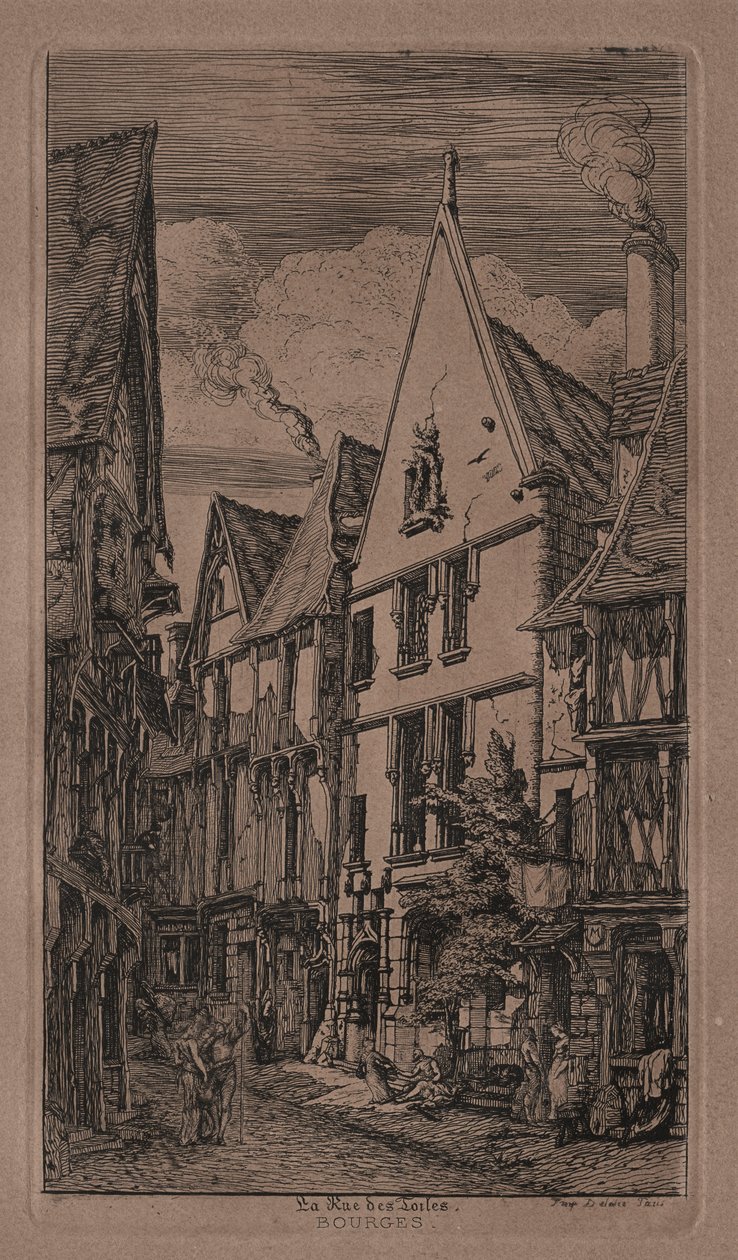 Rue des Toiles, Bourges av Charles Meryon