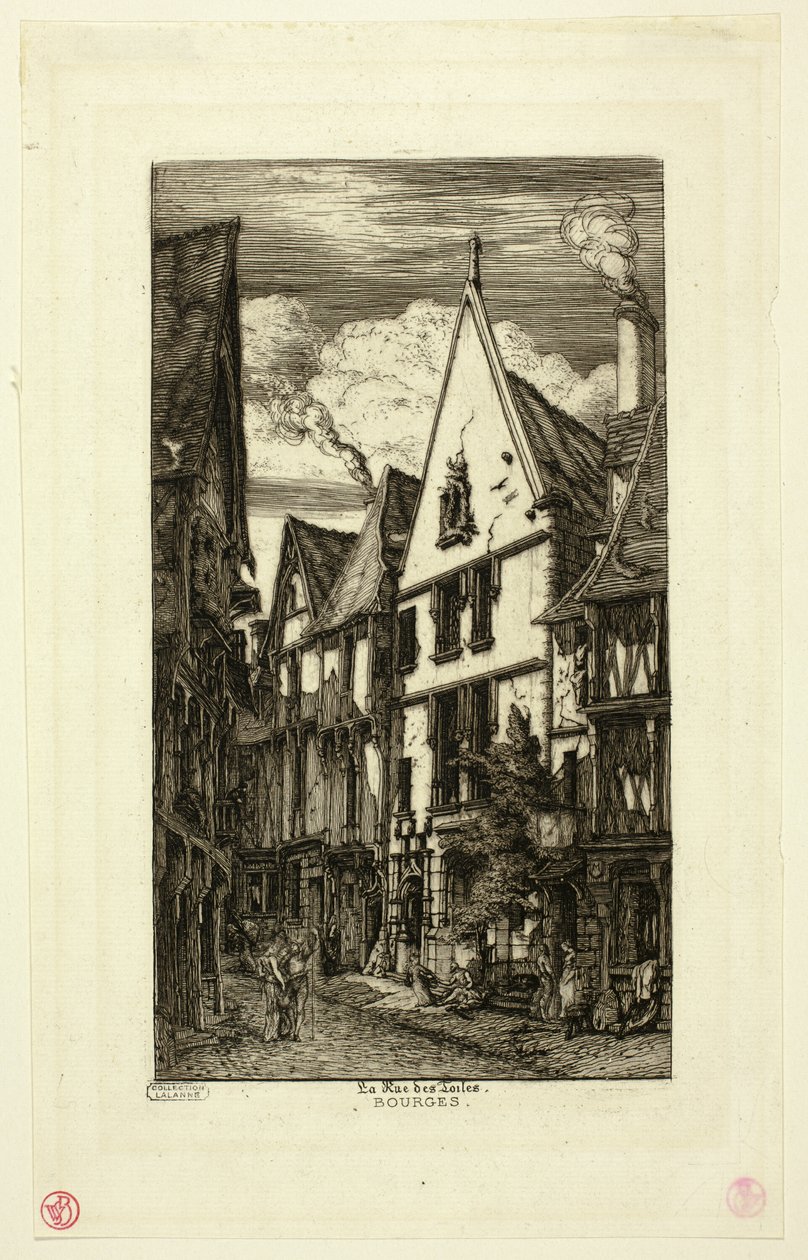 Rue des Toiles, Bourges av Charles Meryon