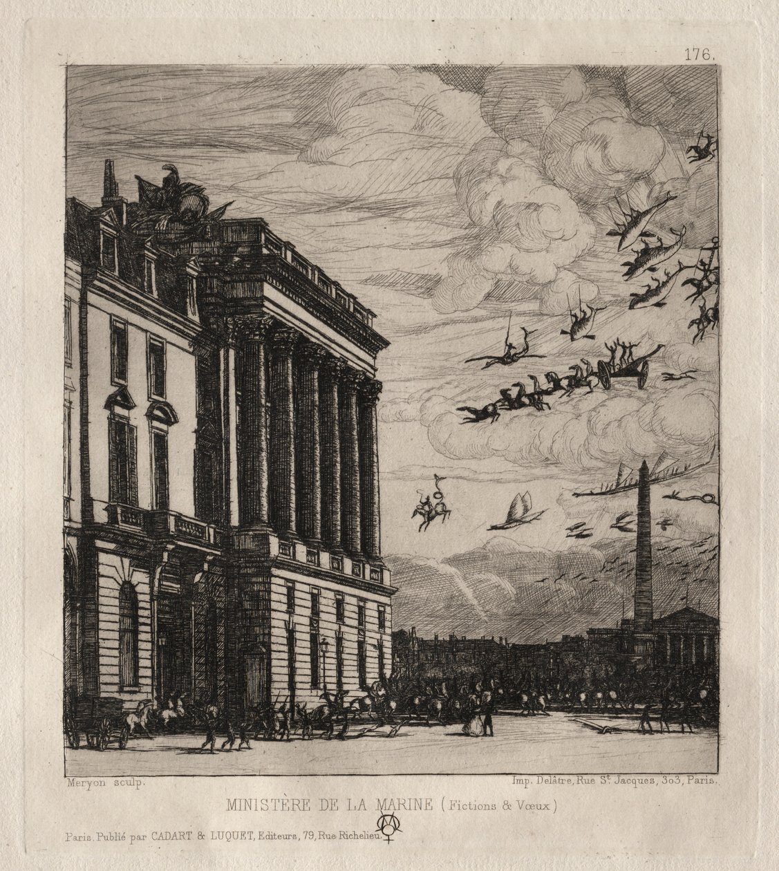 Amiralitetet, Paris, 1865. av Charles Meryon