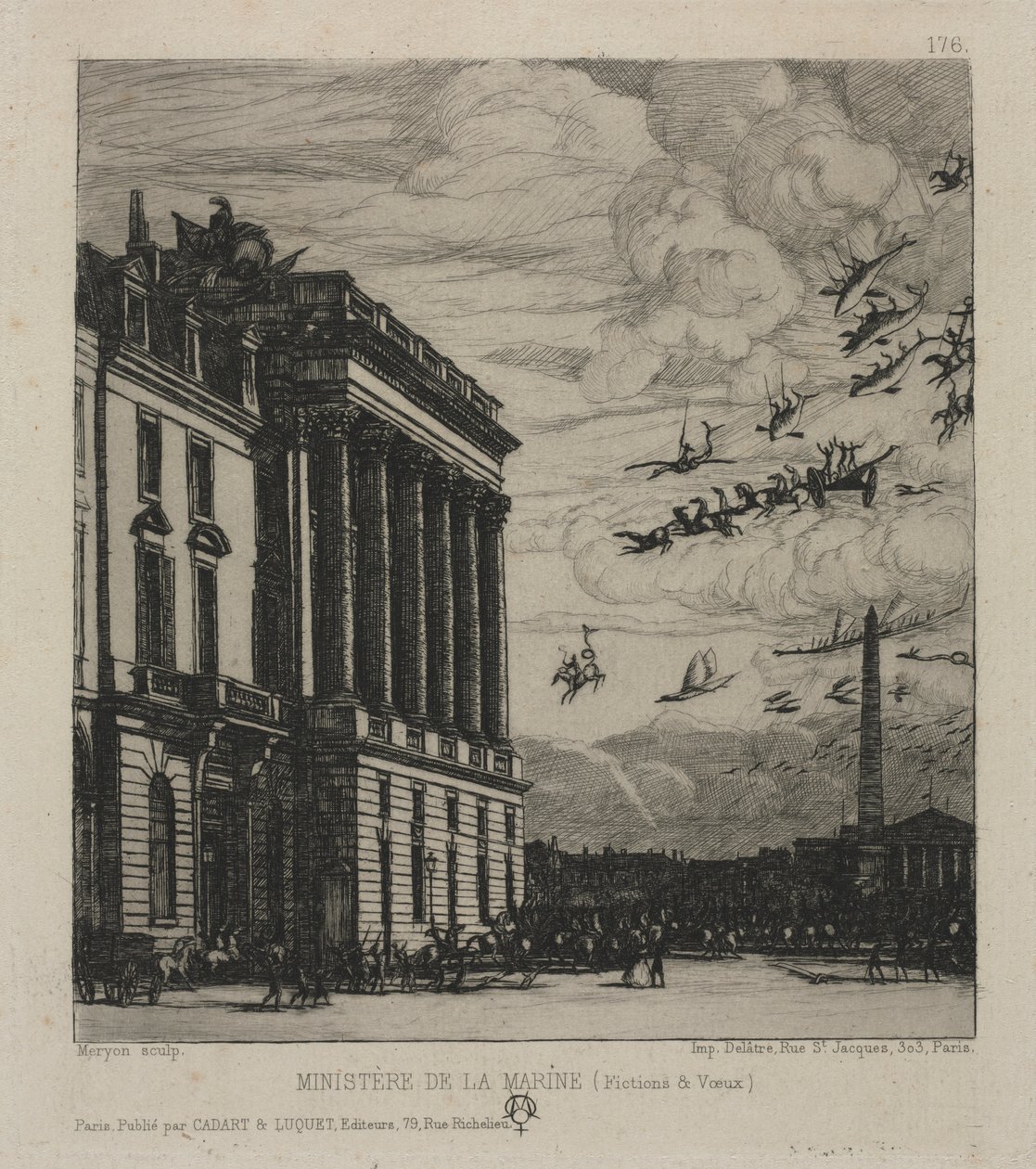 Amiralitetet, Paris, 1865. av Charles Meryon