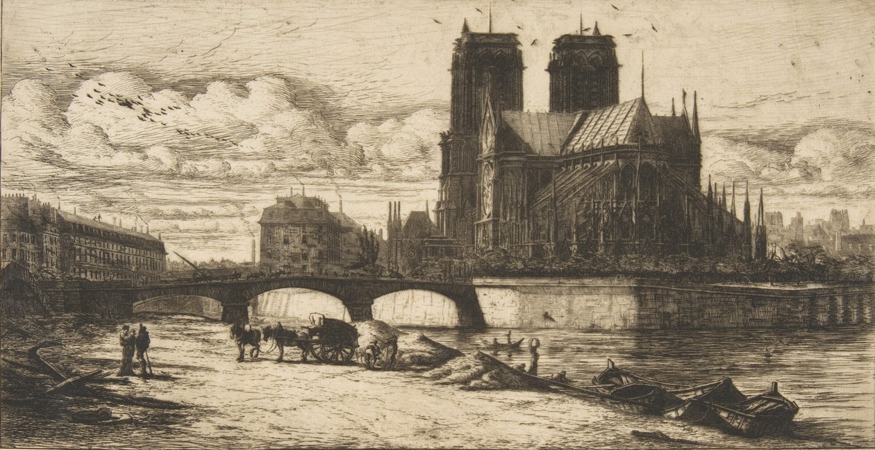 Apsiden av Notre-Dame, Paris, 1854. av Charles Meryon