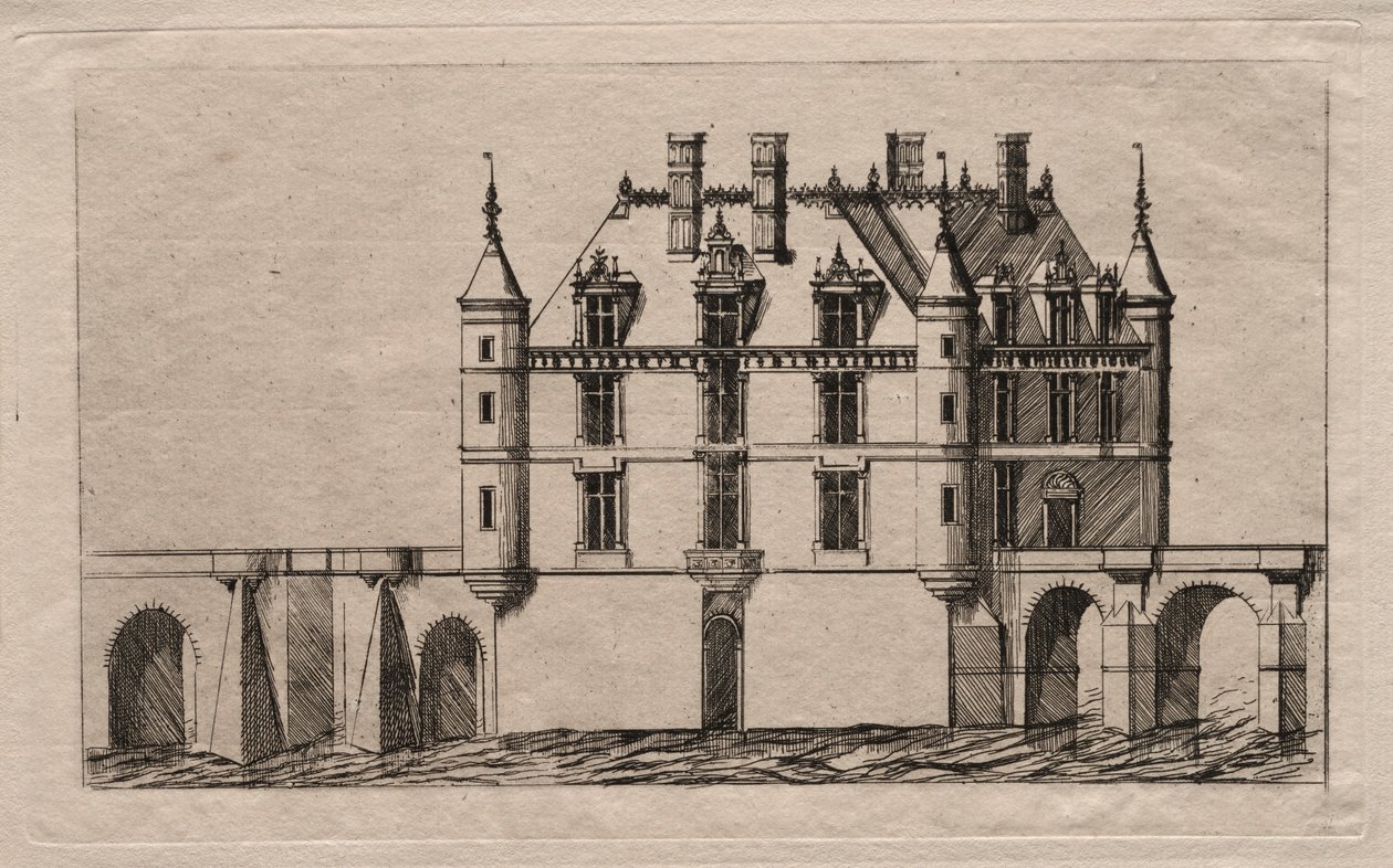 Chateau de Chenonceau, 1856. av Charles Meryon