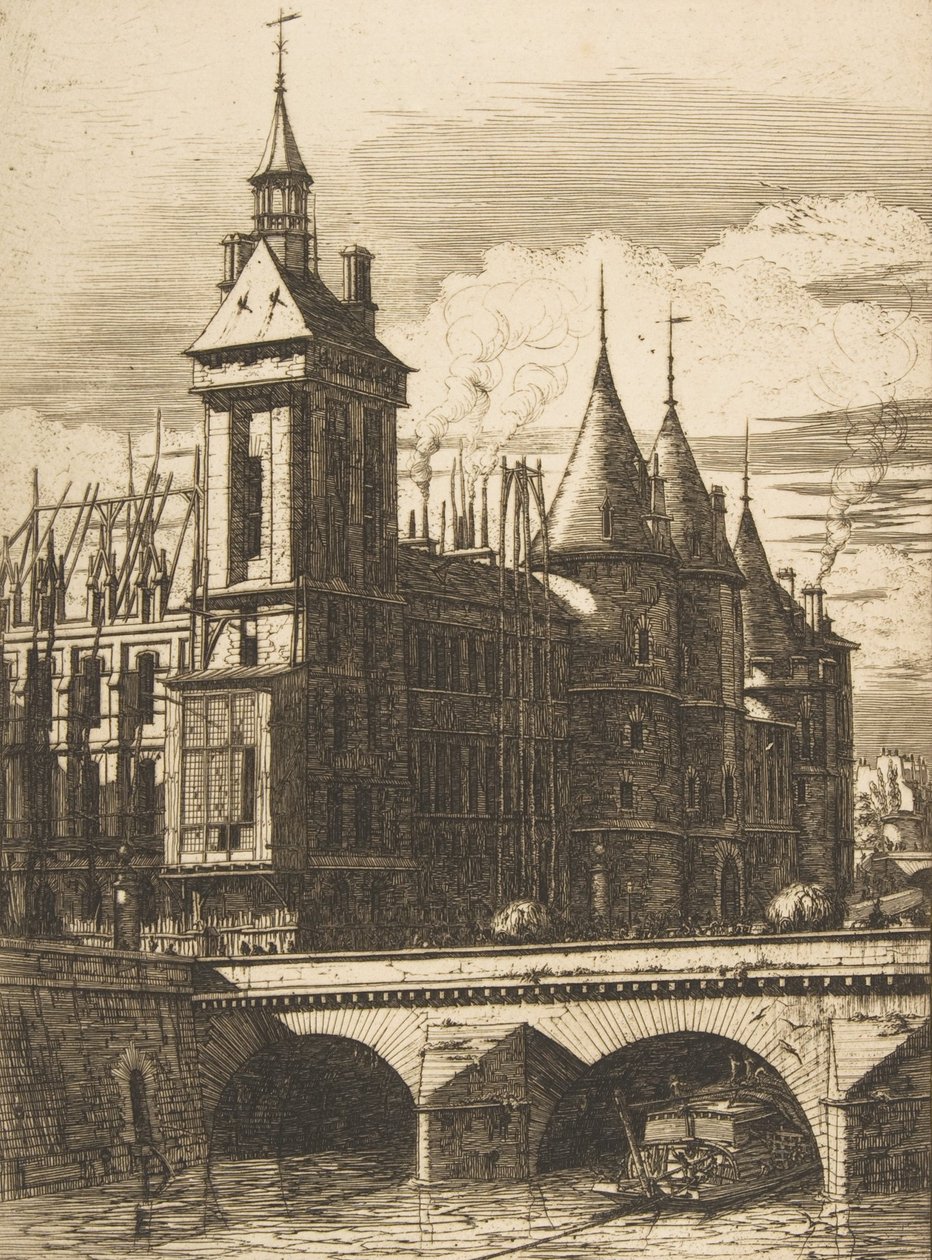 Klocktornet, Paris, 1852. av Charles Meryon